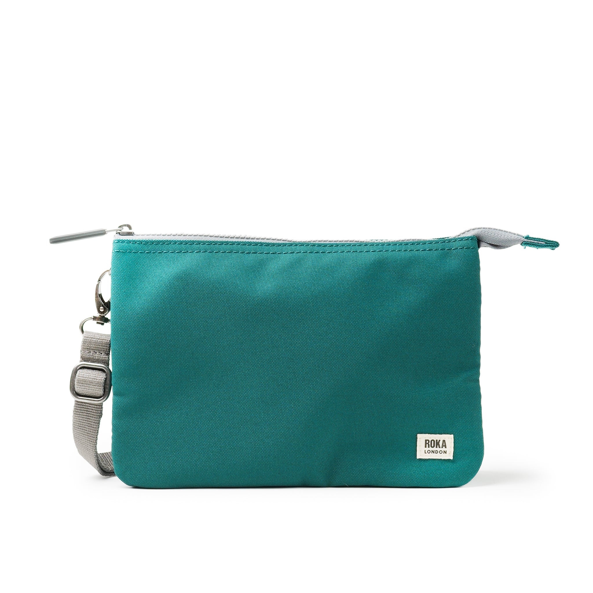 Carnaby Crossbody XL Teal Recycled Canvas – ROKA London