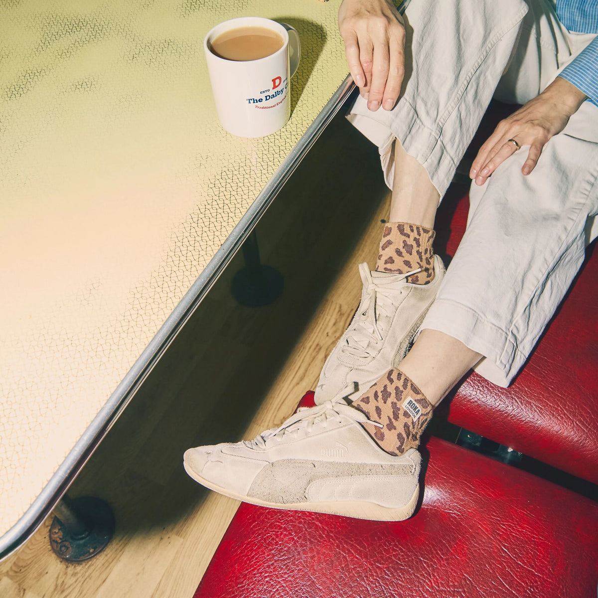 Wembley Ankle Socks for Women in Leopard Sand