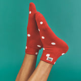 Wembley Ankle Socks for Women in Scarlet Dot