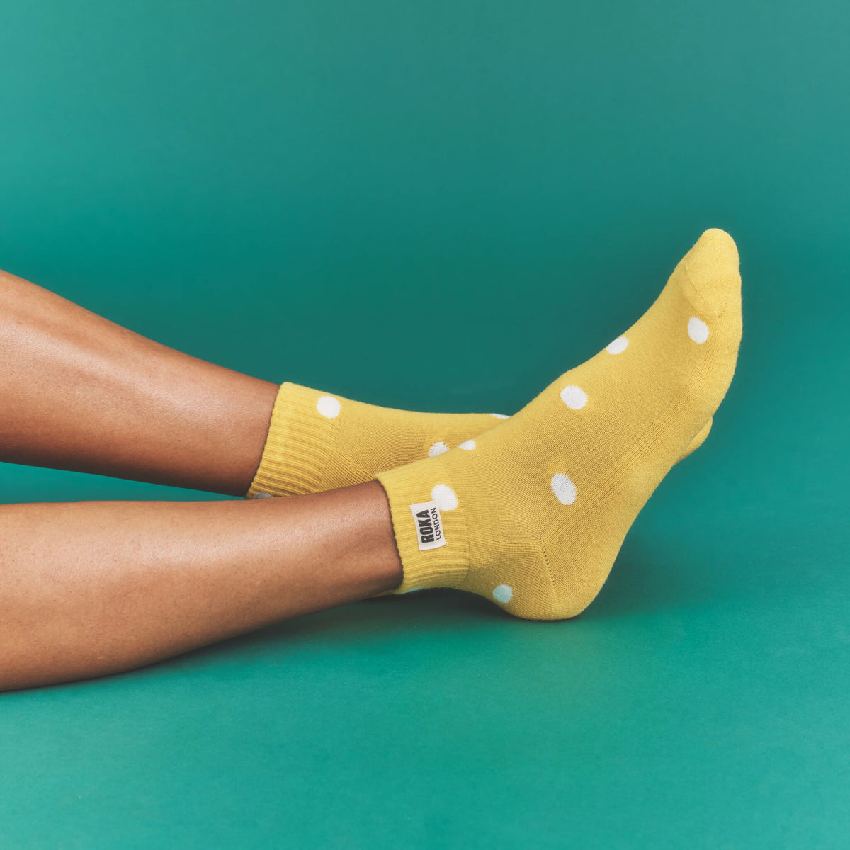 Wembley Ankle Socks for Women in Summer Yellow Dot