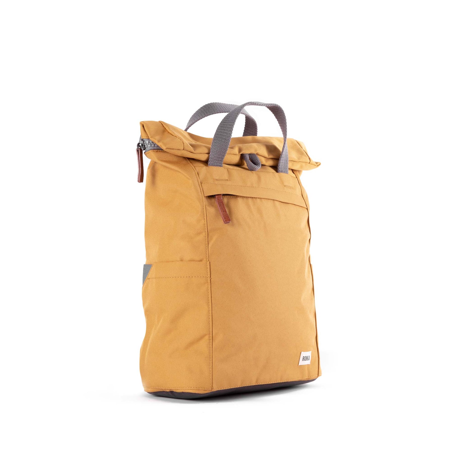 Roka London Finchley Een groot duurzaam canvas rugzak, Mos, L